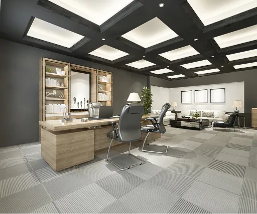 Property management office desk with a POS terminal